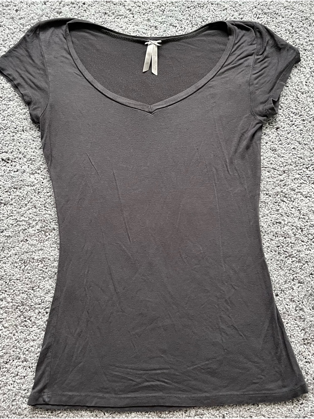 Women’s Grey V-Neck Short Sleeve Tee